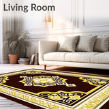 Interlocking Trellis Medallion with Motifs and Art Flourishes(Brown)