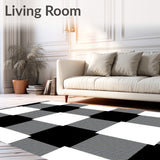Festive Buffalo Check Decorative Floor Covering(White)