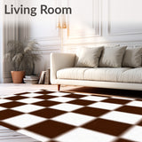 Checkered Farmhouse with Bold Grid Design(Brown)