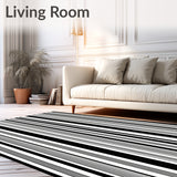 Classic Monochrome Parallel Stripe Farmhouse(Black)