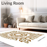 Sunburst Motif with Radiating Petal Formations(Brown)