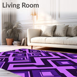 Bold Interlocking Chevron Stripes with Asymmetric Flow(Purple)