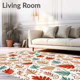 Abstract Autumn Leaf Cascade with Swirling Botanical Motifs(Orange)