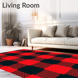 Lumberjack Check Area with Bold Checkered Design(Red)