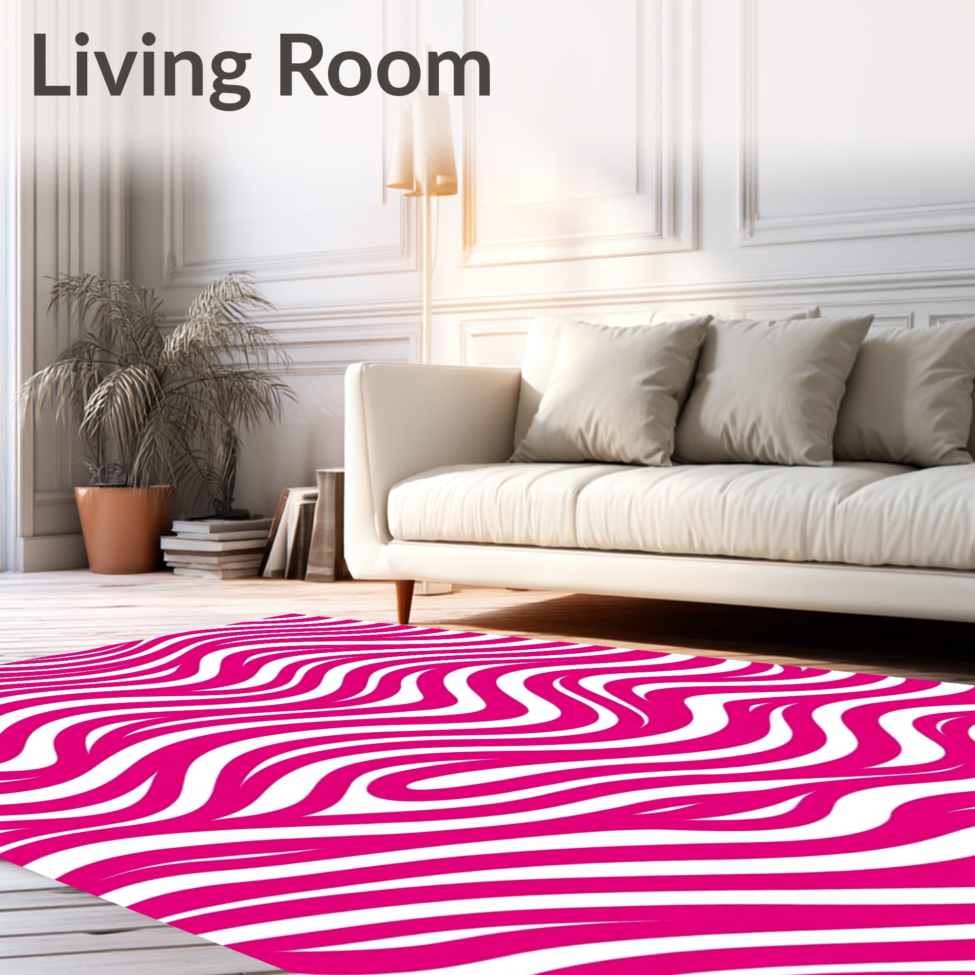 Retro Chevron Waves Graphic Contemporary (Pink) - ODIKA