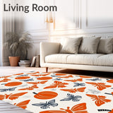 Autumn Calabash Dancing Moths Shape Floor(Orange)