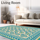 Mediterranean Mosaic Lattice Tapestry(Beige)