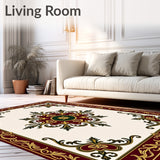 Vintage Damask with Scrollwork Embellishments(Burgundy)