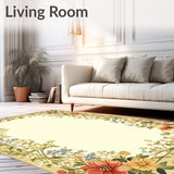 Earthy Allure Beige & Verdant Bordered Area(Beige)