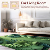 Ultra Soft Area Rug, Non Slip, Stain Resistant, Washable Area Rugs for Living Room, Bedroom, Chic Monstera Leaf Entryway High Traffic Carpet(Green)
