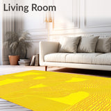 Abstract Swirl Design Yellow Area Unique Floor Accent(Yellow)