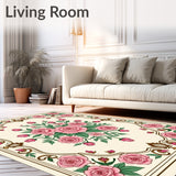 Vintage Rose Garden Floral Medallion Accent(Pink)