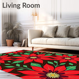 Poinsettia Bloom Entry with Golden Accent Details(Red)