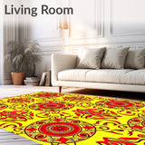 Paisley Medallion Clusters with Swirling Teardrop Shapes and Details(Yellow)