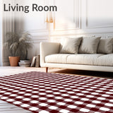 Gingham Style Entry with Vintage Checkerboard Motif(Red)