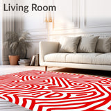 Festive Peppermint Swirl Half Moon Doormat Holiday Stripe Design(Red)