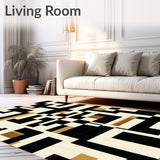 Reversible Geometric Patio Area for Deck and Spaces(Beige)