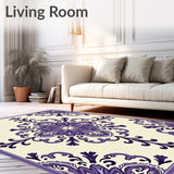 Elegant Vintage Damask with Floral Embellishments(Purple)