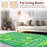 Ultra Soft Area Rug, Non Slip, Stain Resistant, Washable Area Rugs for Living Room, Bedroom, town city road playmat(Green)