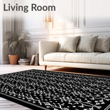 Floral Lattice with Ornate Blossom Overlays(Black)