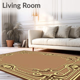 Oasis Damask Swirl Labyrinth Embellished Artwork(Brown)