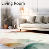 Dreamy Eclectic Area Featuring Colorful Watercolor Artistic Design(Beige)