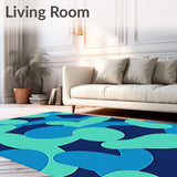 Abstract Brushstroke Art with Watercolor Effects(Navy Blue)