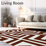 Abstract Maze Design Featuring Interlocking Labyrinth(Brown)