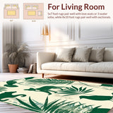 Ultra Soft Area Rug, Non Slip, Stain Resistant, Washable Area Rugs for Living Room, Bedroom, Jungle Abstract Animal(Green)