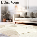 Desert Echoes Abstract Area with Layered Tonal Swirl Design(Beige)