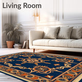 Interlocking Mosaic Medallion Motif with Artistic Gradient Effect(Navy Blue)