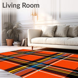 Classic Tartan Plaid with Vibrant Autumnal Color Blocks(Orange)