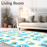 Friendly Dog Faces Interspersed With Light Abstract Bubbles(Ivory)