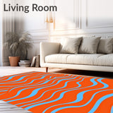Abstract Ripple Design Featuring Fluid Overlapping Waves and Misty Highlights(Orange)