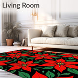 Poinsettia Bloom Tapestry with Layered Petal Botanical Elegance(Red)