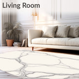 Marble Veined Luxurious Stone Inspired Elegant Natural Texture(White)