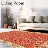 Abstract Faux Wool for Hallway Non Slip(Red)