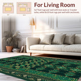 Ultra Soft Area Rug, Non Slip, Stain Resistant, Washable Area Rugs for Living Room, Bedroom, Retro Zodiac Entryway Carpet with Thin Washable Design(Green)