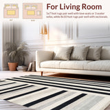 Bold Stripe Symphony Monochrome with Dynamic Geometric Design(Black)