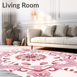 Enchanted Garden Floral Medallion Design with Intricate Petal Motifs(Pink)