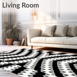 Classic Gothic Chevron Zigzag Decorative Artisan Floor Cover(Black)