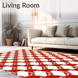 Classic Check Plaid Tapestry with Overlapping Stripes and Bold Contrast(Red)