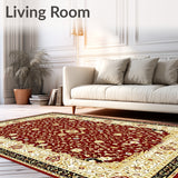 Plush Area with Floral Motifs(Red)