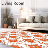 Paisley Cascade with Teardrop Shapes and Flowing Vine Arrangements (Orange)
