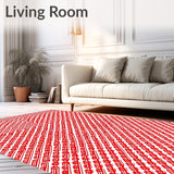 Cane Stripe with Gingerbread House(Red)