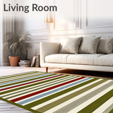 Fringed Non Shed in Olive Easy Clean Power Loom(Green)