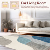 Ultra Soft Area Rug, Non Slip, Stain Resistant, Washable Area Rugs for Living Room, Bedroom, Texas Bluebonnets Floral(Gray)