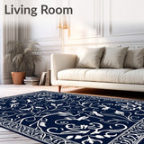 Artisan Floral Scrollwork Interlocking Vine Design (Blue)
