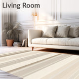 Frenshe Interiors by Ashley Tisdale Coastal Whisper Beige Striped Area(Beige)