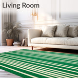 Accent Stripe Indoor Area Beige Jade Green Lines(Green)